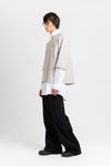 Grey stretch wool crepe short sleeve sweatshirt