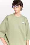 Willow green double jersey short sleeve sweatshirt