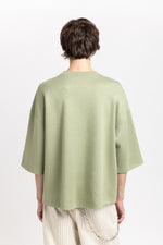 Willow green double jersey short sleeve sweatshirt