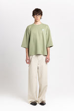 Willow green double jersey short sleeve sweatshirt