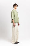 Willow green double jersey short sleeve sweatshirt