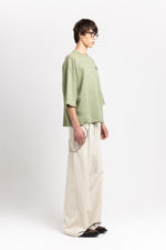 Willow green double jersey short sleeve sweatshirt