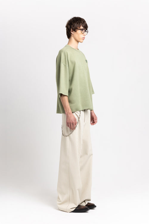 Willow green double jersey short sleeve sweatshirt