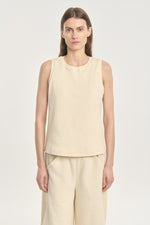 Light beige cotton ribbed top