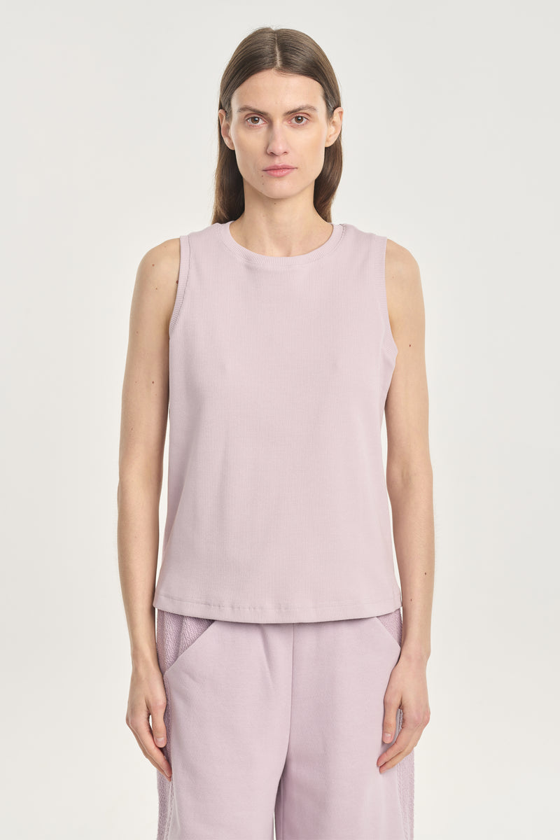 Violet cotton ribbed top