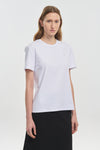 White heavy cotton embroidered short sleeve t-shirt