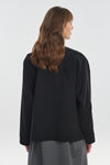 Black bistretch wool sweatshirt top