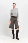Dark brown short leather belt