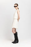 Off white terry tweed cotton mini skort