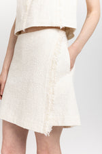 Off white terry tweed cotton mini skort