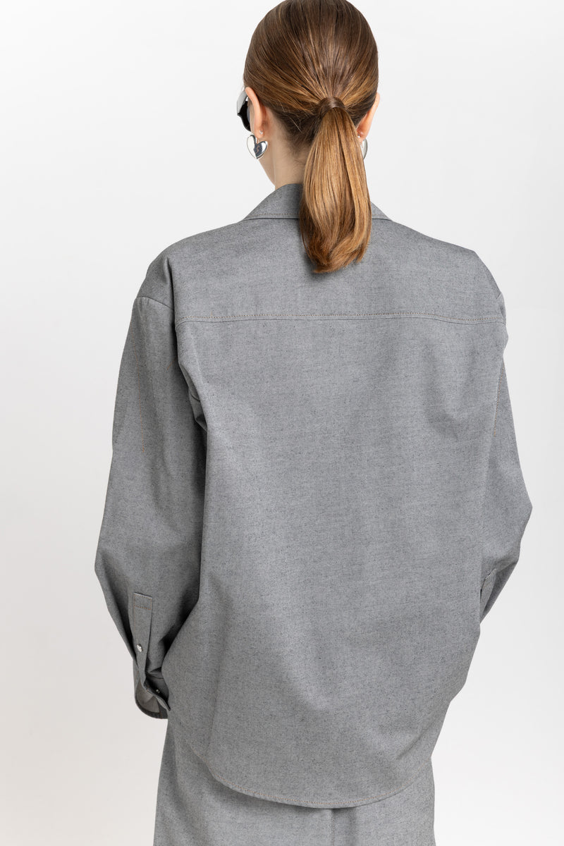 Black summer cotton denim overshirt