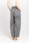 Black summer cotton denim cargo style pants