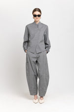 Black summer cotton denim cargo style pants