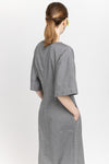 Black summer cotton denim structured dress