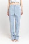 Light blue denim straight leg pants