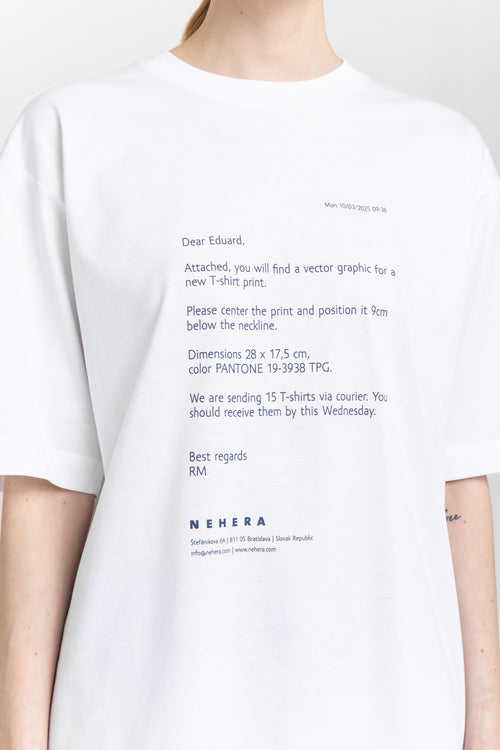 'EMAIL' White bio cotton unisex t-shirt