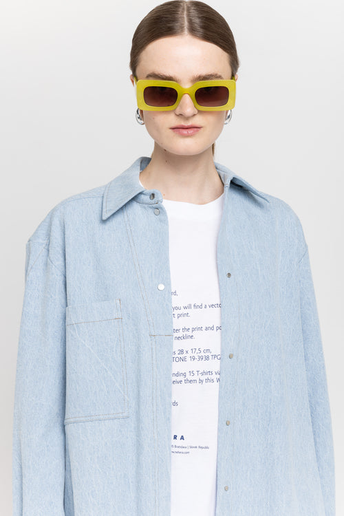 Light blue washed denim overshirt