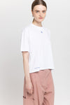'COPYLEFT' White cotton boxy fit t-shirt