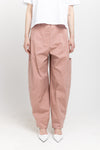 Dusty rose stretch cotton blend cargo style pants