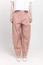 Dusty rose stretch cotton blend cargo style pants