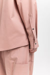 Dusty rose stretch cotton blend overshirt