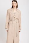 Ivory cow leather double belt