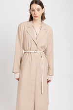 Ivory cow leather double belt