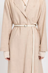 Ivory cow leather double belt
