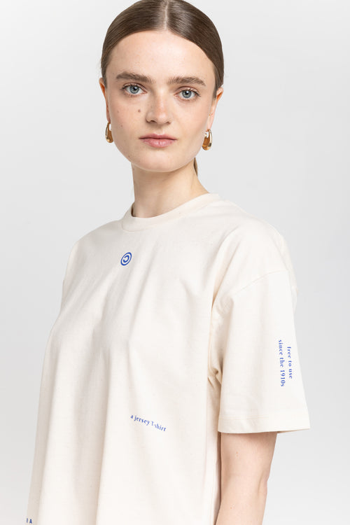 'COPYLEFT' Natural cotton boxy fit t-shirt