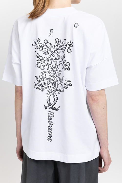 'APPLE TREE' White pure cotton oversized t-shirt