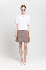 Orange tweed style mini skort