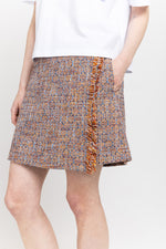 Orange tweed style mini skort