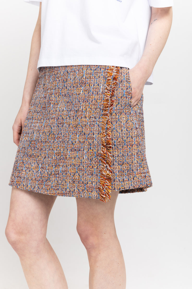 Orange tweed style mini skort