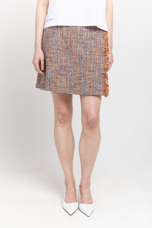 Orange tweed style mini skort