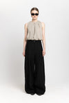 Oyster wrinkle mousseline balloon blouse