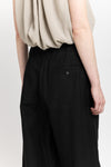 Black classic linen high waisted wide leg pants
