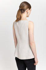 Natural classic linen vest top