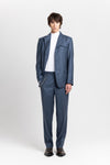 Spruce blue pinstripe soft wool tailored pants