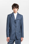 Spruce blue pinstripe soft wool tailored jacket