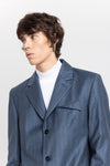 Spruce blue pinstripe soft wool tailored jacket