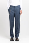 Spruce blue pinstripe soft wool tailored pants