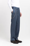Spruce blue pinstripe soft wool tailored pants