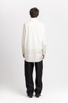 Bone crispy poplin & stripe long shirt