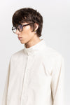 Bone crispy poplin & stripe long shirt