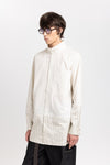 Bone crispy poplin & stripe long shirt