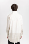 Bone crispy poplin & stripe long shirt