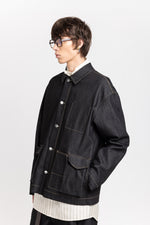 Black denim cotton stretch jacket