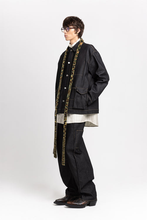 Black denim cotton stretch jacket