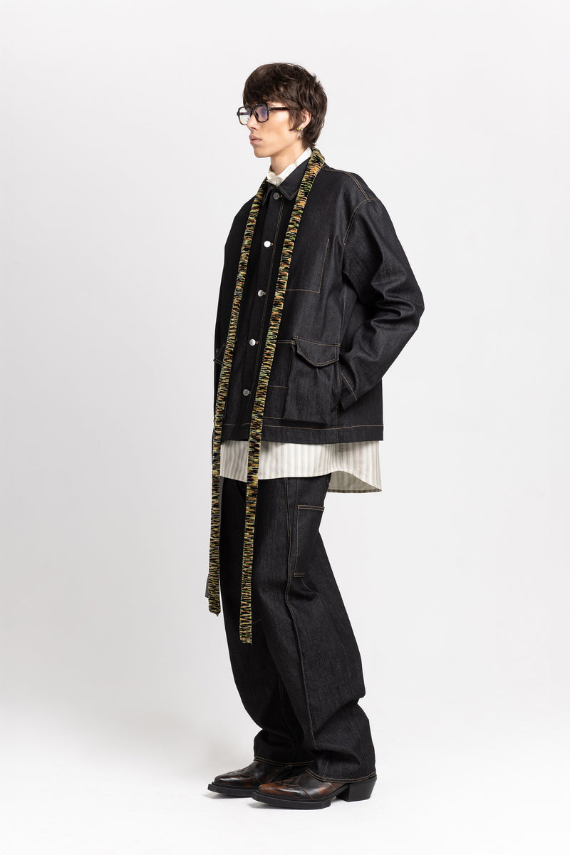 Black denim cotton stretch jacket