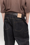 Dark brown long leather belt